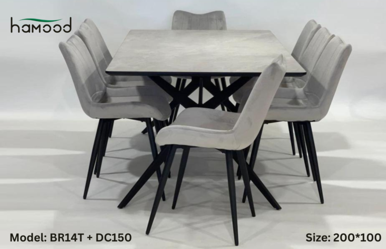 Dining table Model BR14T + DC150 200 cm grey