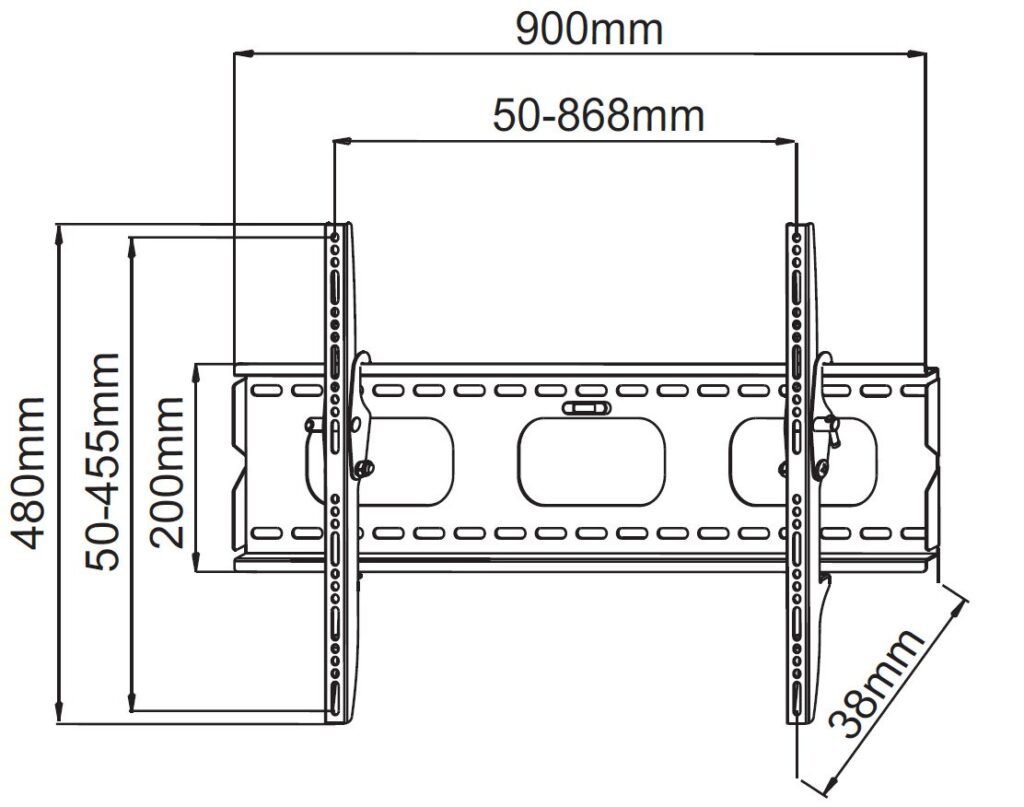 Measuring Chart for Installation of TV Mount