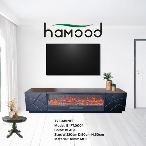 خزانة تلفزيون أرضية حديثة HMD-0004 سوداء